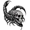 Skull and Scorpion tattoo design idea