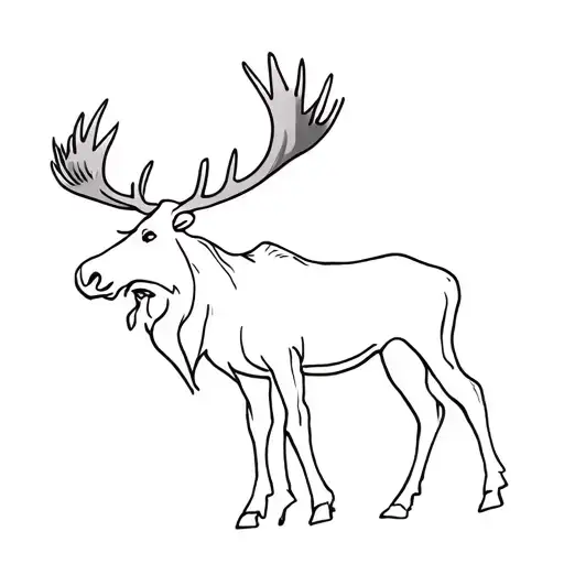 moose standing tattoo design idea
