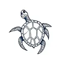 shellback turtle with a anchor connected tattoo design idea