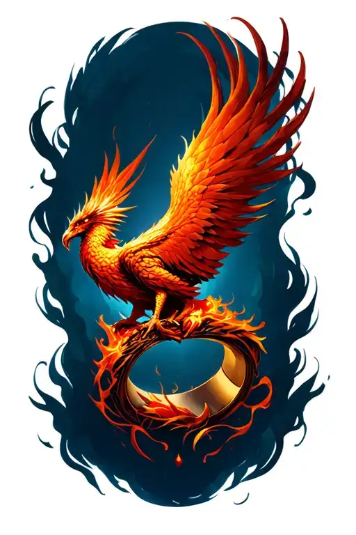 ring phoenix from dead dragon ashes tattoo design idea