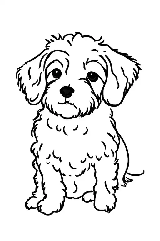 cockapoo dog tattoo design idea