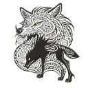 Chinese wolf pack tattoo design idea