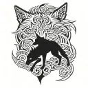 Chinese wolf pack tattoo design idea