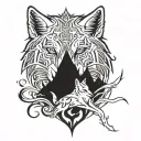 Chinese wolf pack tattoo design idea