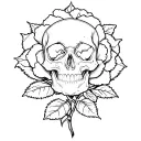 rose with a skull inside it, gothic inspired tattoo tattoo design idea