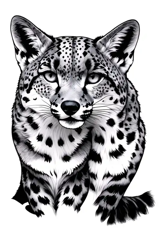 snow leopard male snow fox female tattoo design idea