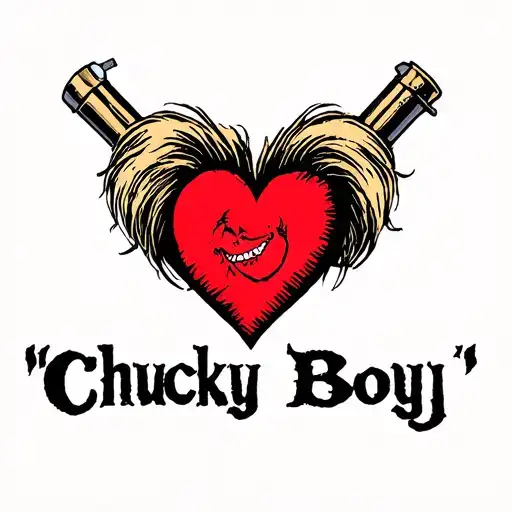 "Chucky Boy" heart tattoo tattoo design idea
