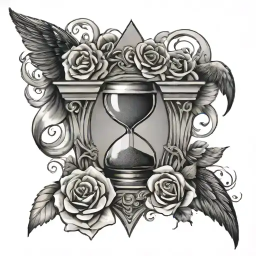 Sand Rose Children ilan Maddie Semicolon Swallow Mom Dad Tear Cross Angel Wing Hourglass tattoo design idea