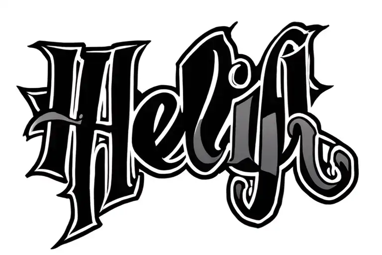 first name Helio tattoo design idea