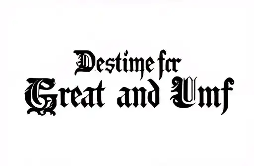 "Destined for Great
and Unf " tattoo design idea