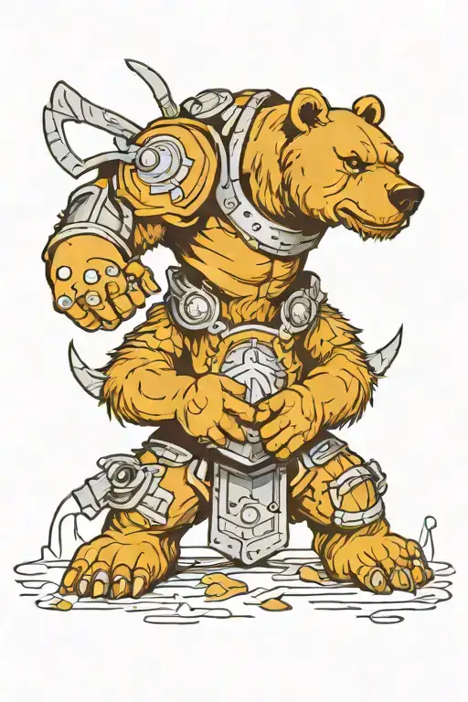 bear gauntlet armour scandanaviam tattoo design idea