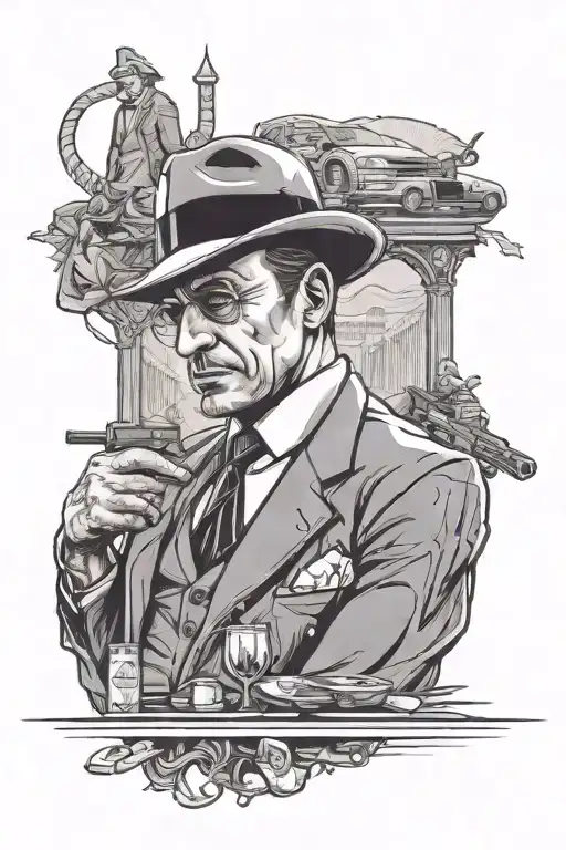 mafia scene with a luxurious dirt and dirty luxury tattoo design idea