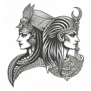 Cleopatra and the goddess Isis tattoo sigils symbols  tattoo design idea