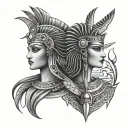 Cleopatra and the goddess Isis tattoo sigils symbols  tattoo design idea