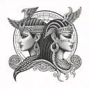 Cleopatra and the goddess Isis tattoo sigils symbols  tattoo design idea
