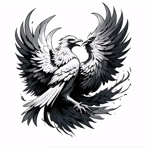 XRP rising with a phoenix from the asshes tattoo design idea