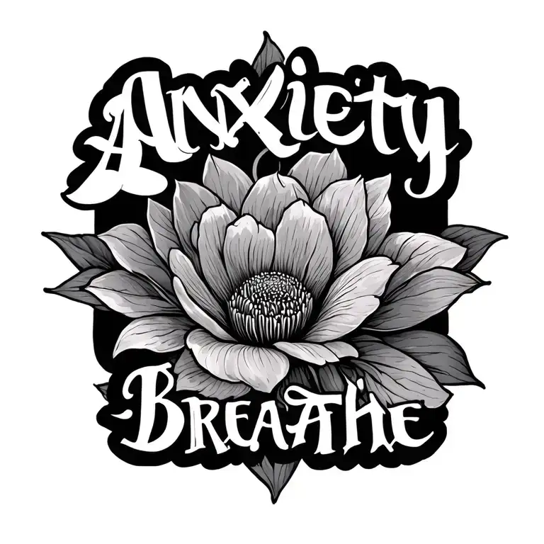 Anxiety Just Breathe tattoo design idea