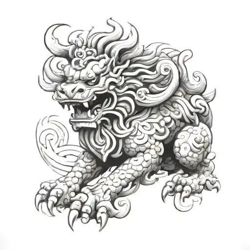Foo Dog tattoo design idea