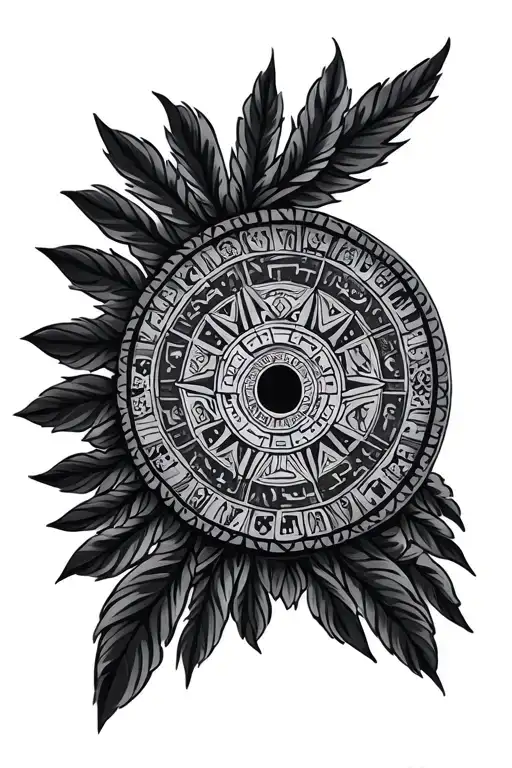 aztec calendar tattoo design idea