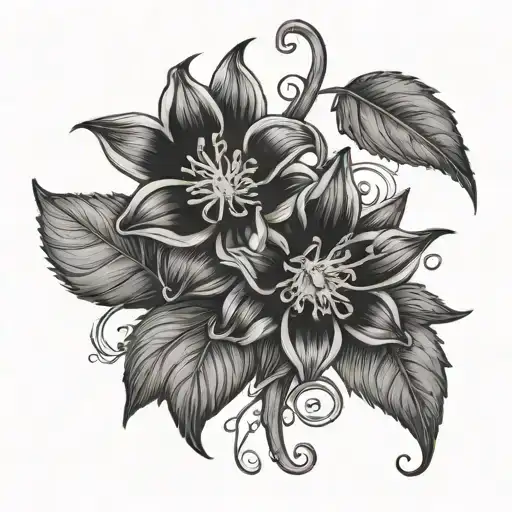 belladonna nightshade wolfsbane tattoo design idea