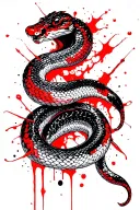 japanese snake intertwined tattoo design idea