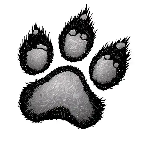 paw print on butthole tattoo design idea