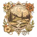 wilderness scene tattoo design idea