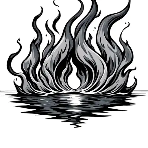 Fire And Water tattoo design idea