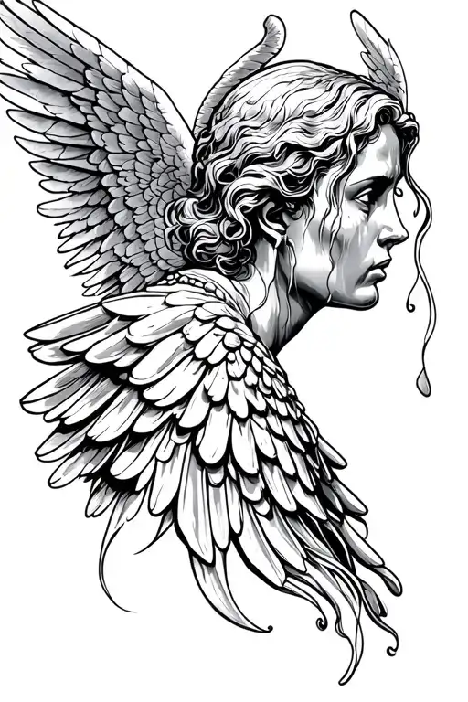 weeping angel dr who themed tatto tattoo design idea