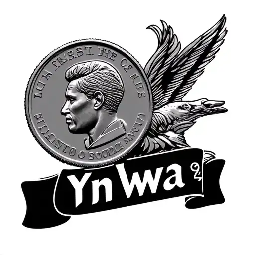"Ynwa" "ynwa" 1968 South African Coin tattoo design idea