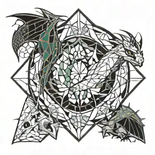 how to train your dragon tattoo stained glass filled tattoo design idea