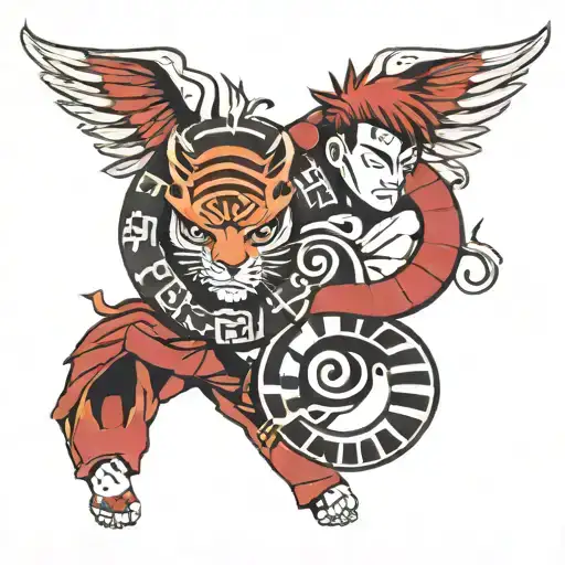 kanji de gaara amor y ting y yang symbol tattoo design idea