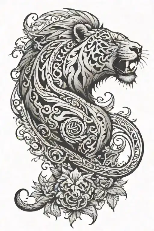 A tattoo that has a meaning of strength, faith and to always believe in your self and also to contain an animal  tattoo design idea
