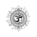 aham brahmasmi around the om symbol  tattoo design idea