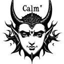 "Calm" buda half meditating devil face tattoo design idea