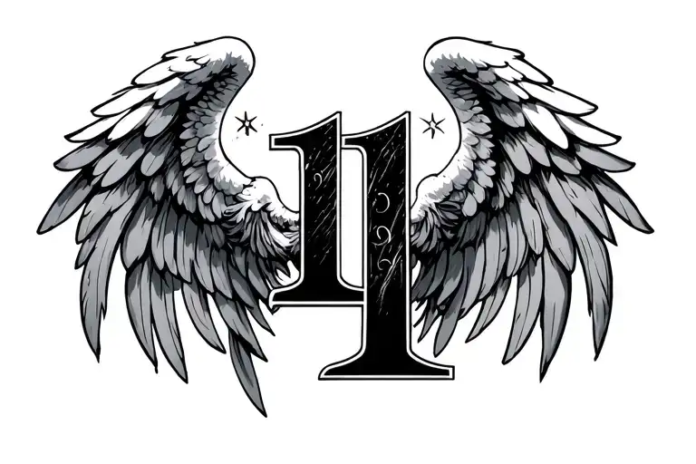 111 angel number tattoo design idea