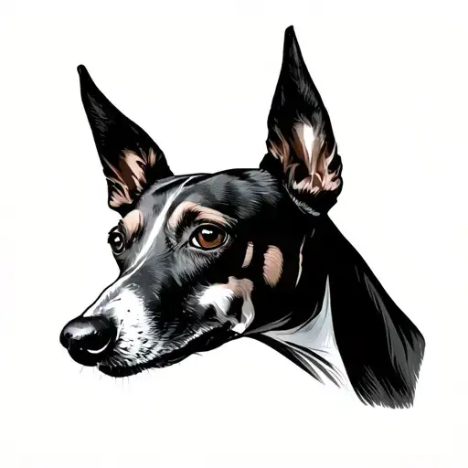 minimalistic greyhound tattoo design idea