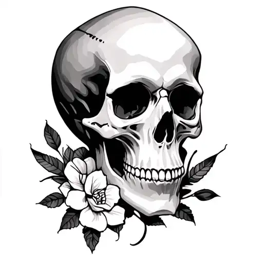 pretty, simple elegant skull tattoo tattoo design idea