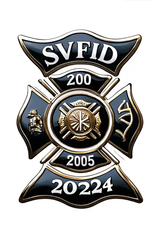 "SVFD 2005 2024" firefighter Maltese cross tattoo design idea