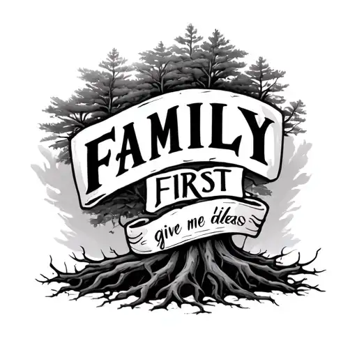 so I have wrist tattoo that say FAMILY First , give me ideas of what background wrist tattoo fits like "Tree roots or br tattoo design idea