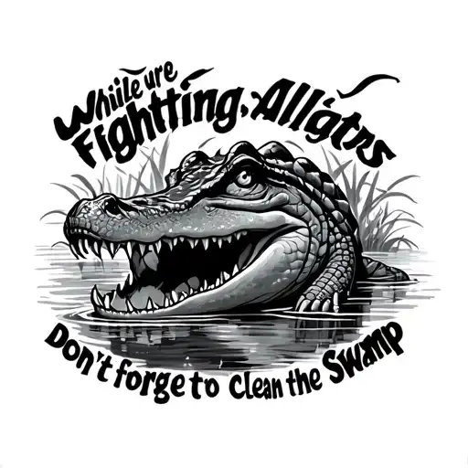 spine tattoo that says while you're fighting alligators don't forget to clean the swamp tattoo design idea