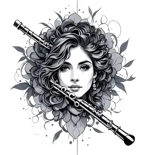 Flute tattoo design idea