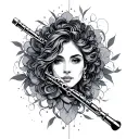 Flute tattoo design idea