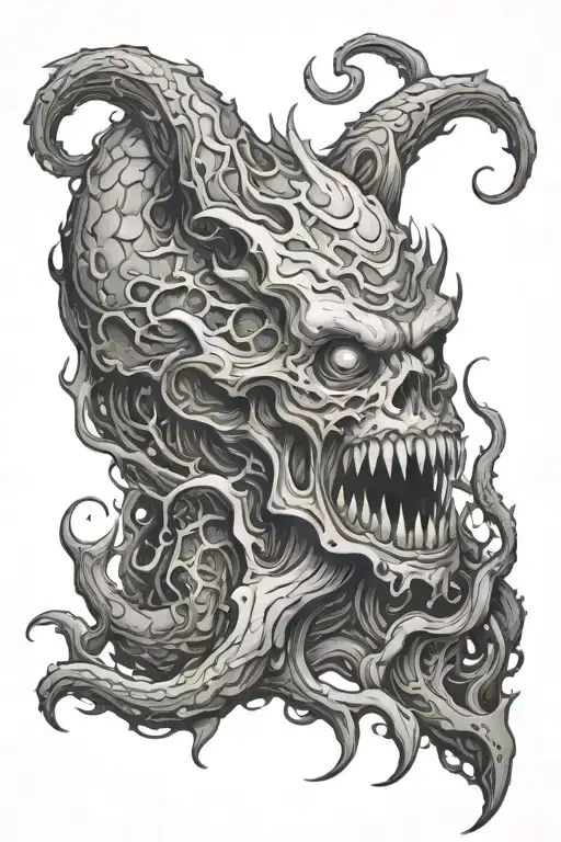 monster from the deep sea craving flesh tattoo design idea