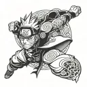 Kakuzu Naruto character tattoo design idea