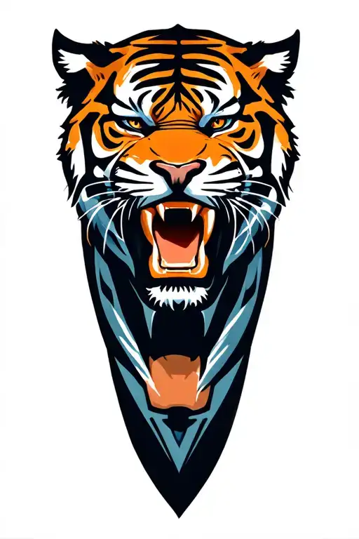 tiger face tattoo design idea