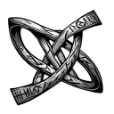 trinity knot with ring engraved with nordic runes tattoo design idea