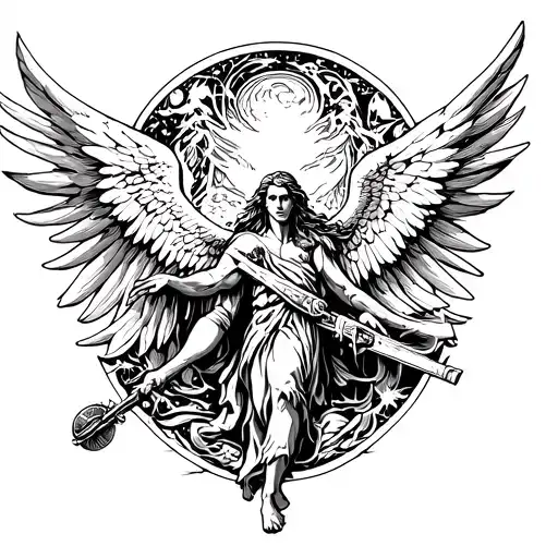 archangel uriel tattoo design idea