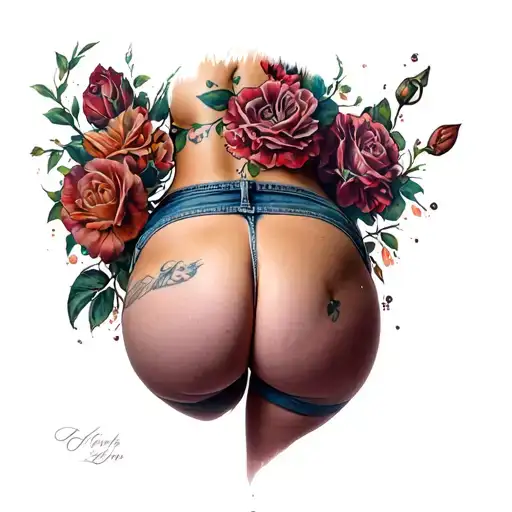 Booty squeeze tattoo design idea
