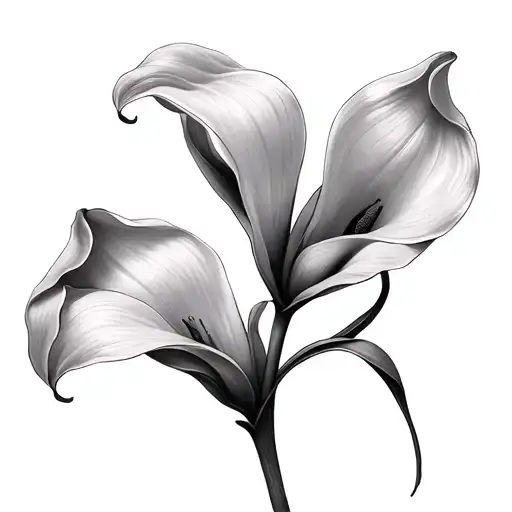 2 small calla lilies twisted around each other I want to be able to see the stems  tattoo design idea